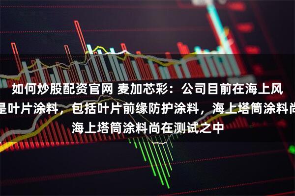如何炒股配资官网 麦加芯彩：公司目前在海上风电领域主要是叶片涂料，包括叶片前缘防护涂料，海上塔筒涂料尚在测试之中